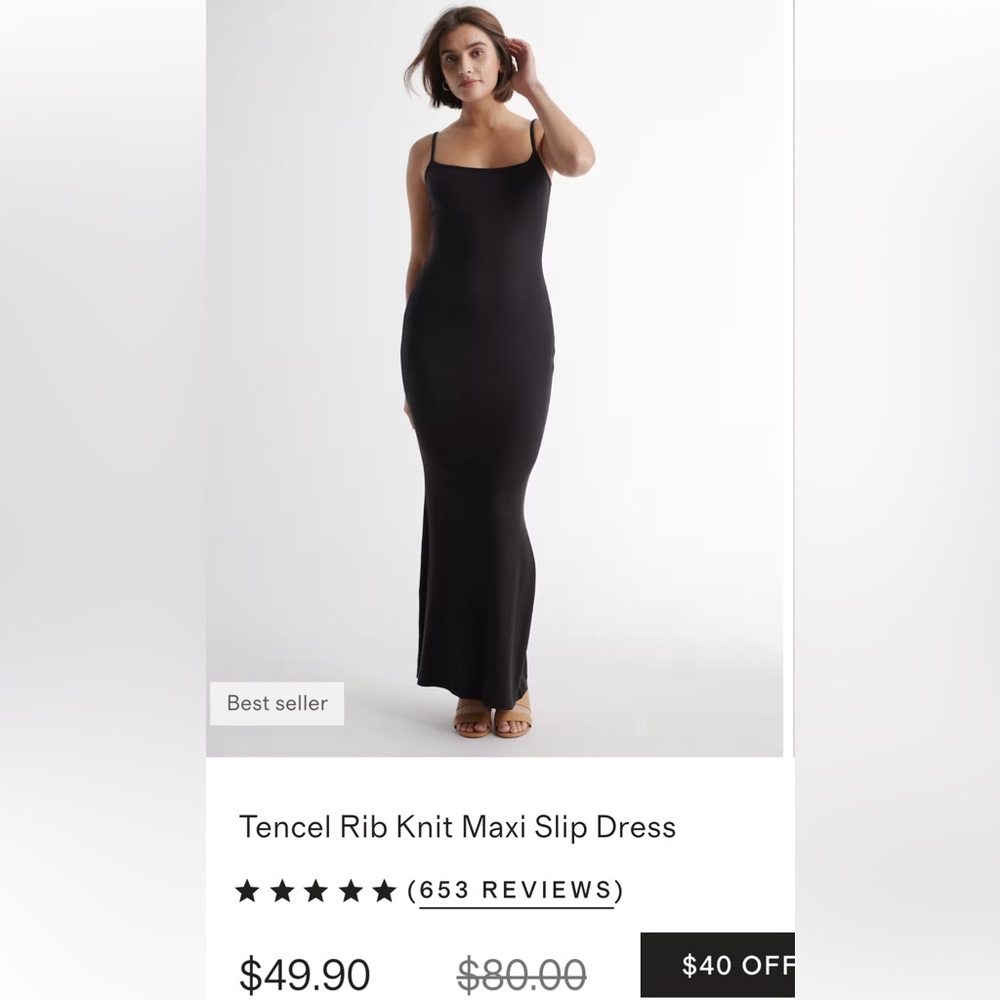 Brand new! Quince Tencel Rib Knit Maxi Slip Dress